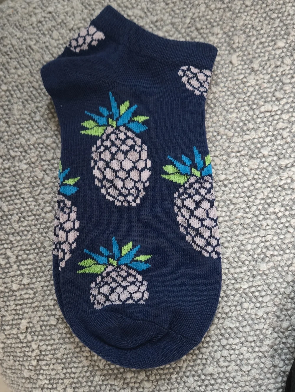 Ladies/Girls Fun Fruit Ankle Socks - Black, Green & Blue (3-Pack)